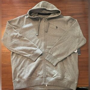 US Polo Assn fleece full zip hoodie men’s size 2XL